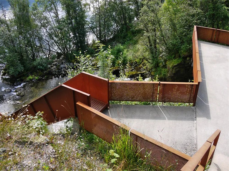 Modern corten steel garden edging For Park Project